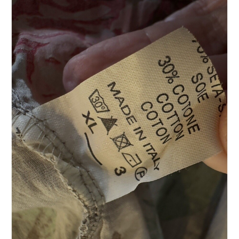 Floral Short Sleeve Viscose Above Knee Dress Made In Italy Pink Size XL’M”actual - Picture 12 of 12